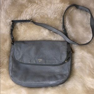 Blue fossil purse, wallet sold with.